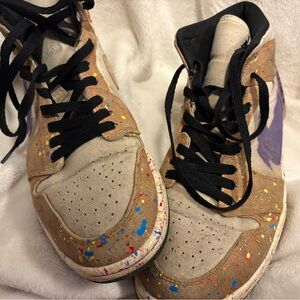 Colorful Splatter High-Top Sneakers